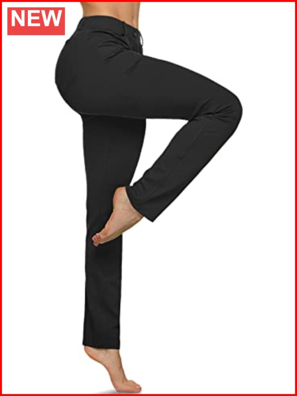 Women's Yoga Dress Pants Stretch Straight Leg Work Slacks with Pockets